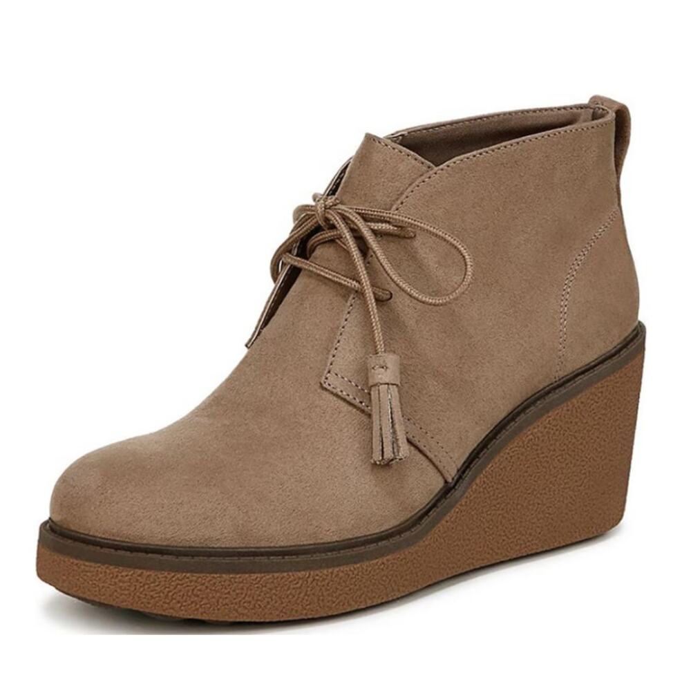 Dr. Scholls Womens Aurora Wedge Booties US 7.5 M EU 38 Taupe Grey EUC